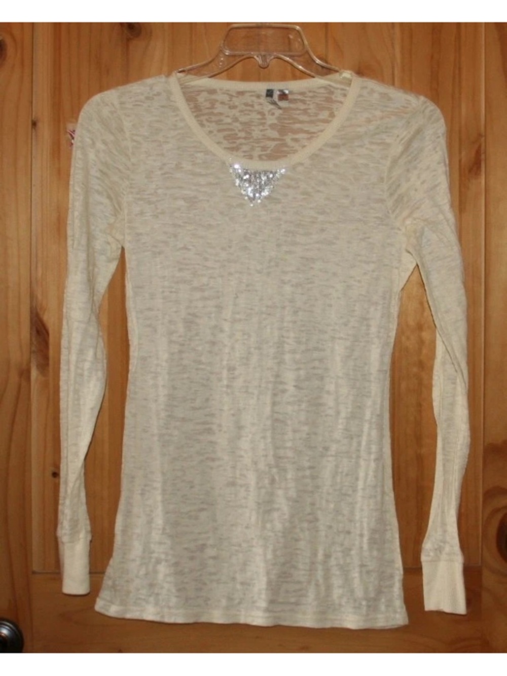 BKE brand (3) Lace Scoop Neck Tops in ivory and Light Aqua - Picture 8 of 8